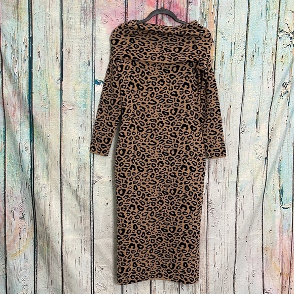 Worth New York Wool Blend Leopard Animal Print Dress S/M - Picture 8 of 8